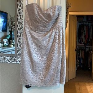 Champagne/beige lace semi formal dresses